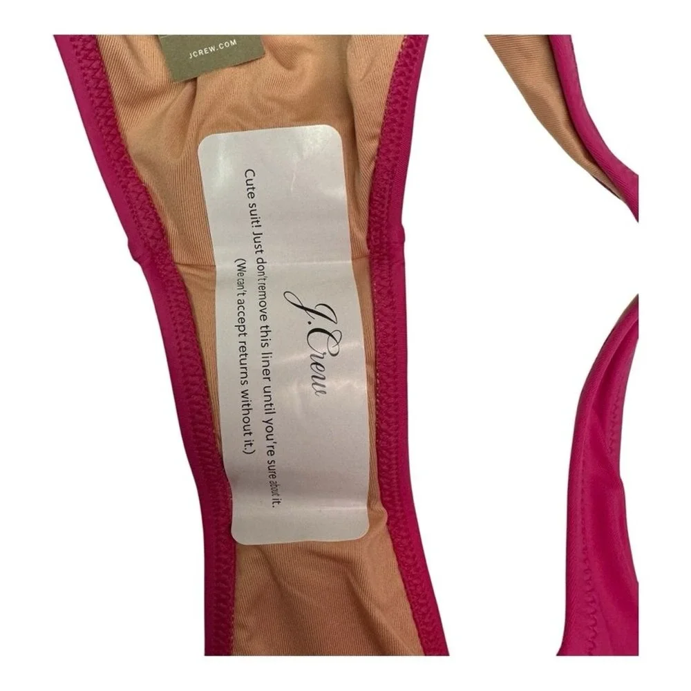 J. Crew Womens Bikini Swim Bottom Pink Recycled Low Rise Moderate Size M BP209